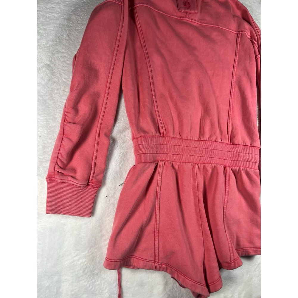 Free People Movement Long Sleeve V-Neck Intercept Romper NWT Small Pink - Picture 16 of 16
